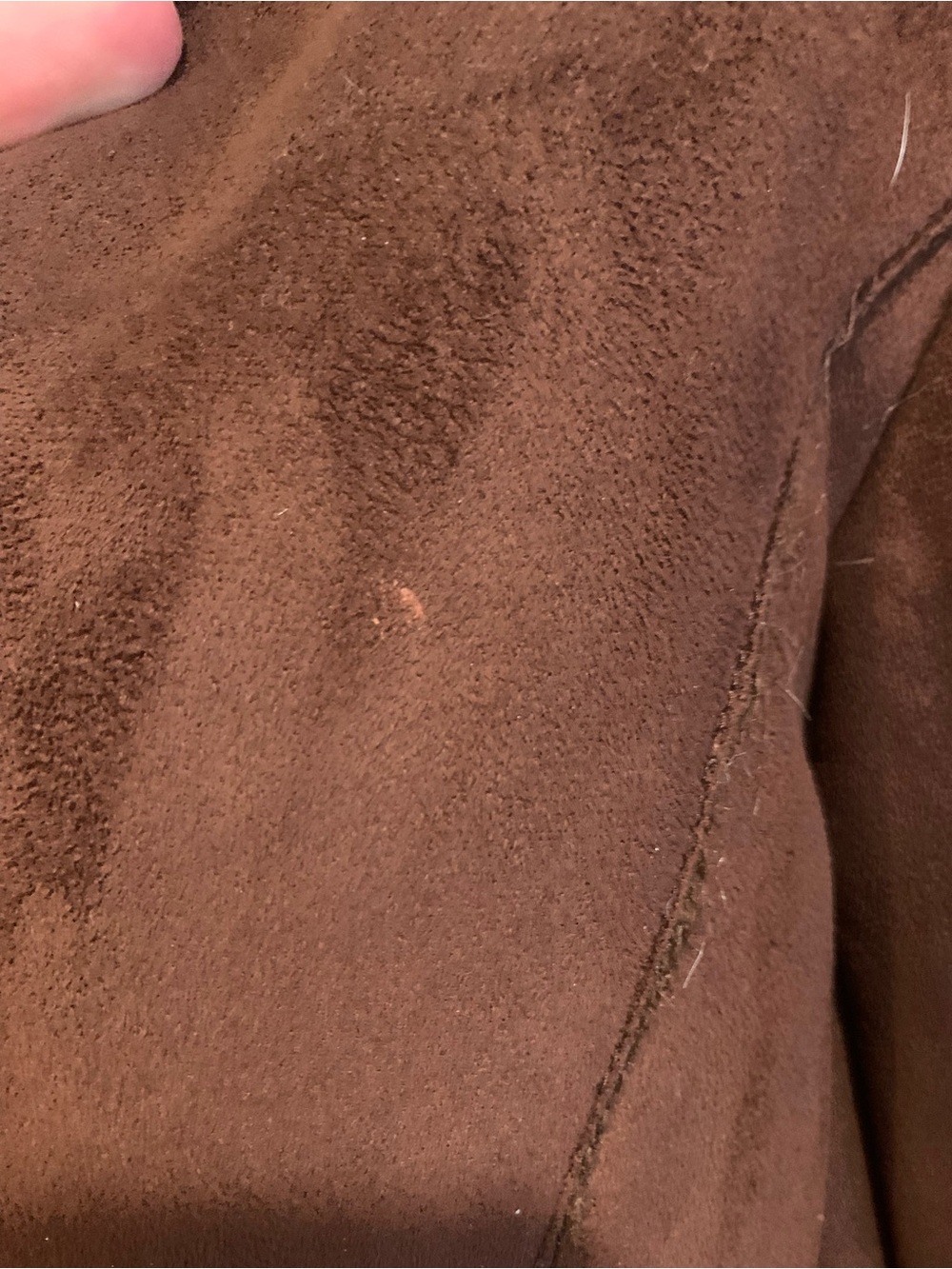 Brown Faux-Shearling Trim Suede Jacket - Women - Picture 4 of 9